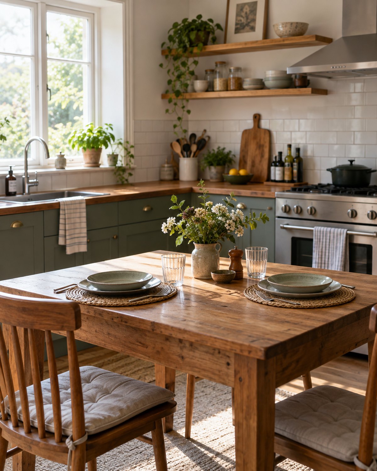 Shared home kitchen with two place settings